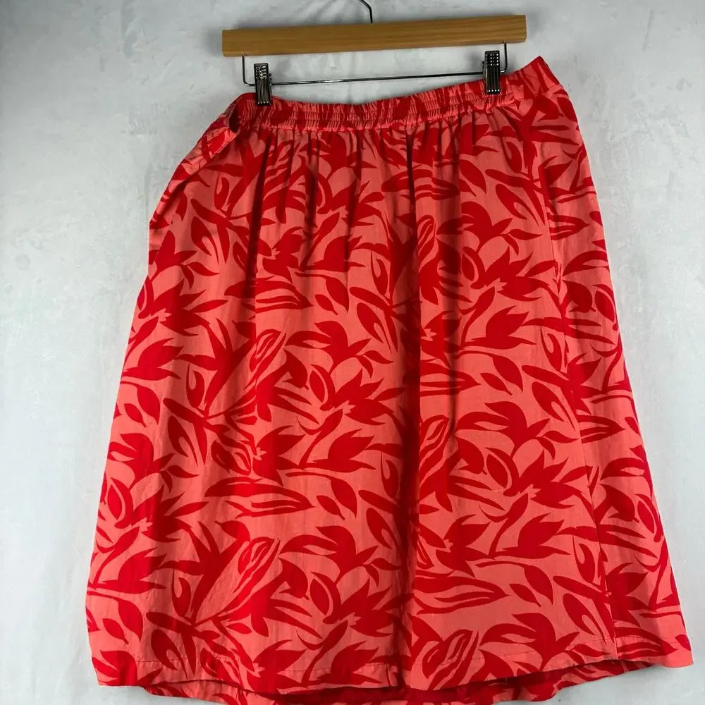 Appraisal 2 Piece Tank Skirt Outfit Linen Blend Women’s XL Tropical Vacation Red